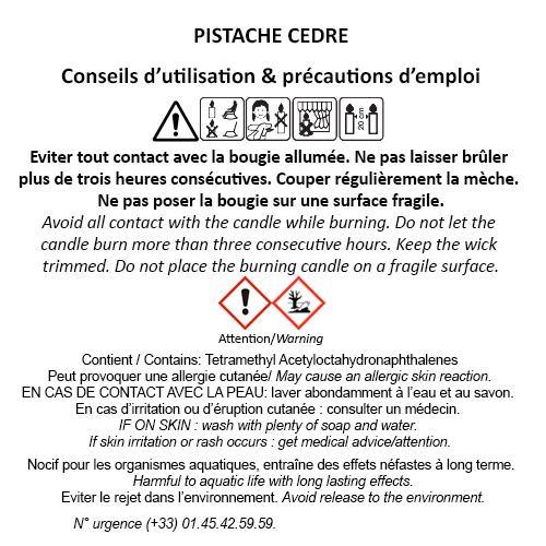 Fragonard Pistache Cèdre Candle - Parfums De France 