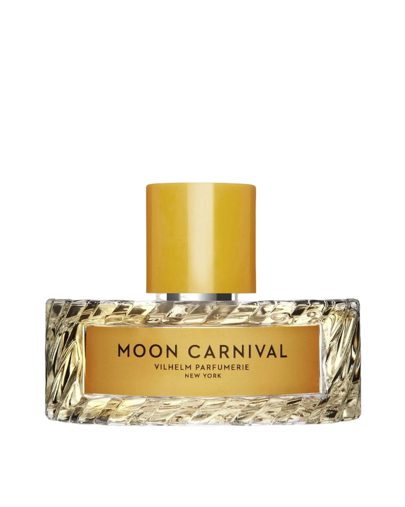 Moon Carnival Vilhelm. His love was a dancer whose golden skin held the scent of passion and who loved tuberose more than any other flower. So he traveled the world in search of all the tuberose to fill the moon. For seven days and seven nights, the moon scattered this enchanting scent – pears, patchouli, ambroxan, orris, and musk – across the universe.
