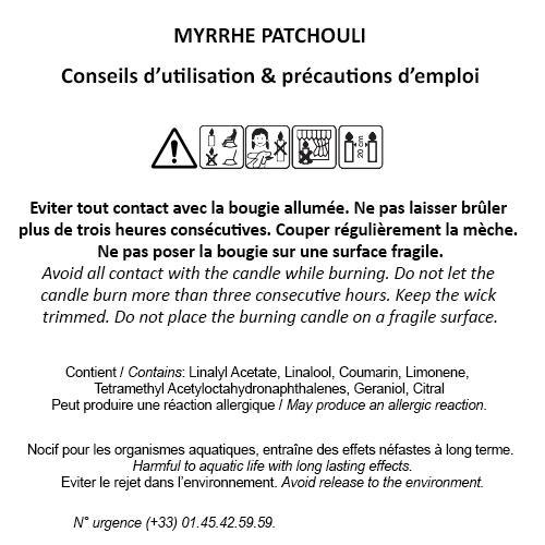 Fragonard Myrrhe Patchouli Candle - Parfums De France 